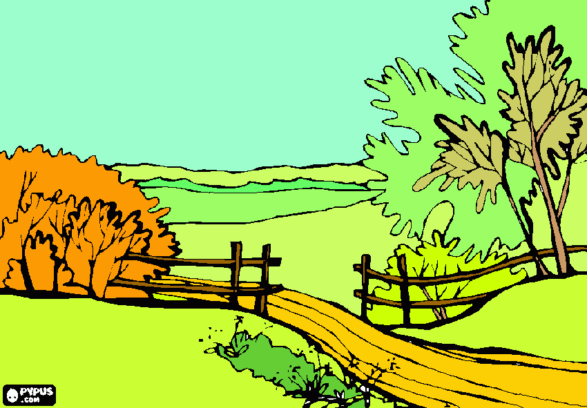 caminho colorido para colorir e imprimir