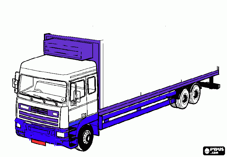 caminhão azul para colorir e imprimir