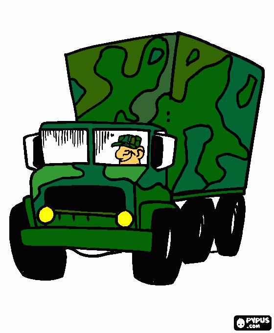 caminhão exercito para colorir e imprimir