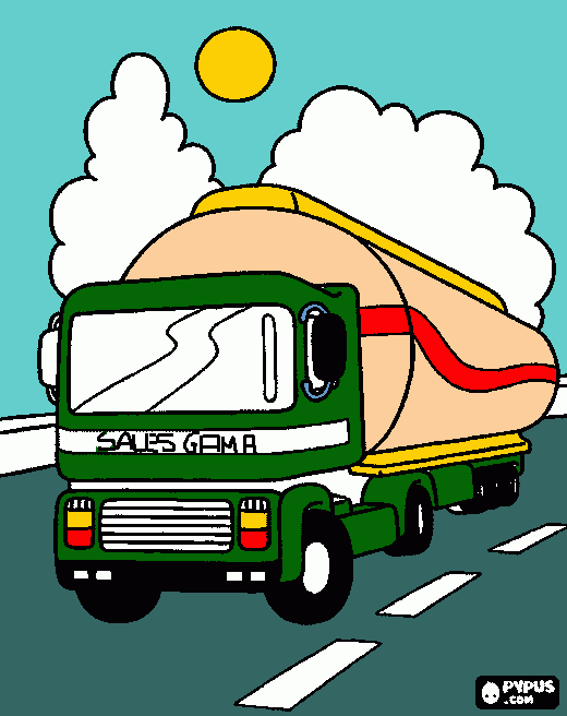 Caminhão Pipa para colorir e imprimir