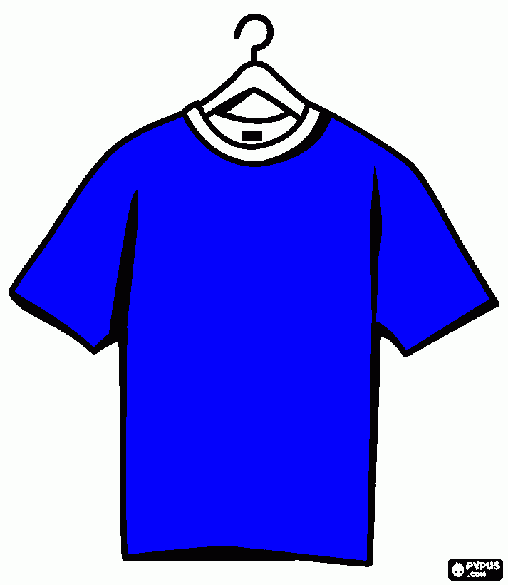 camisa azul escura para colorir e imprimir