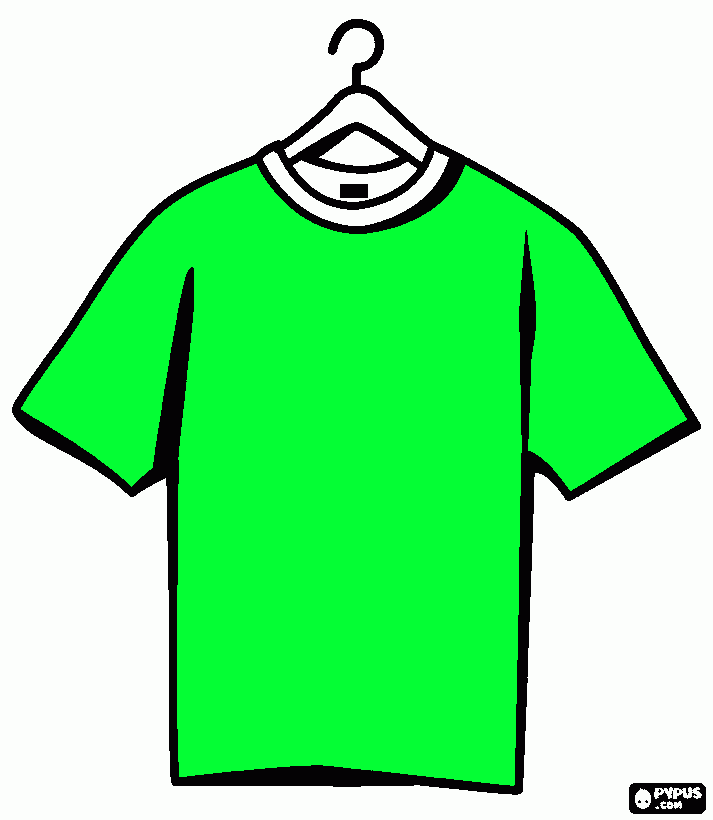Camisa verde para colorir e imprimir