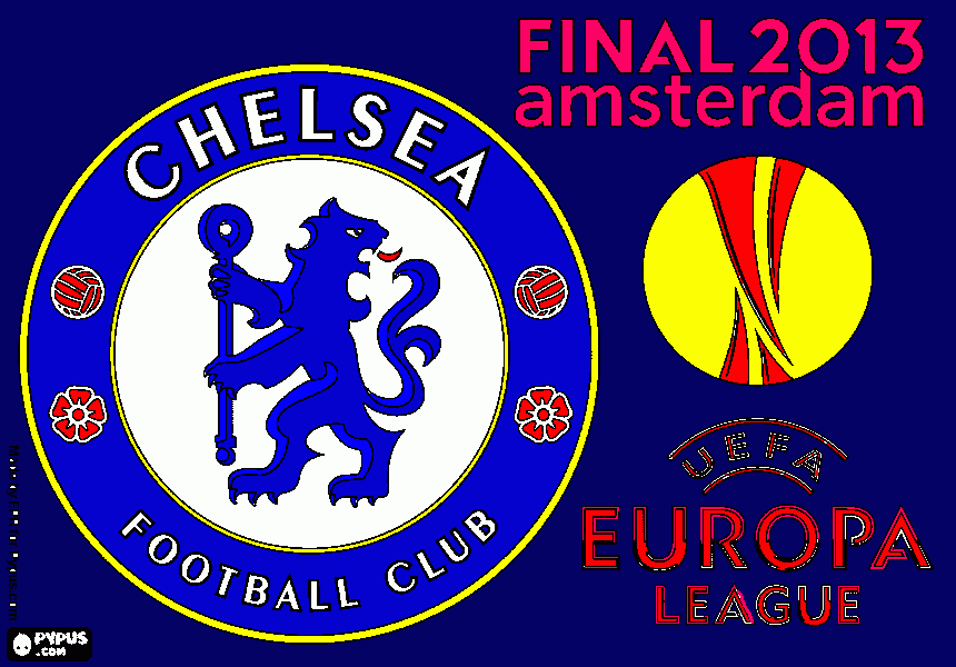 Campeões da liga europa 2012/2013 para colorir e imprimir