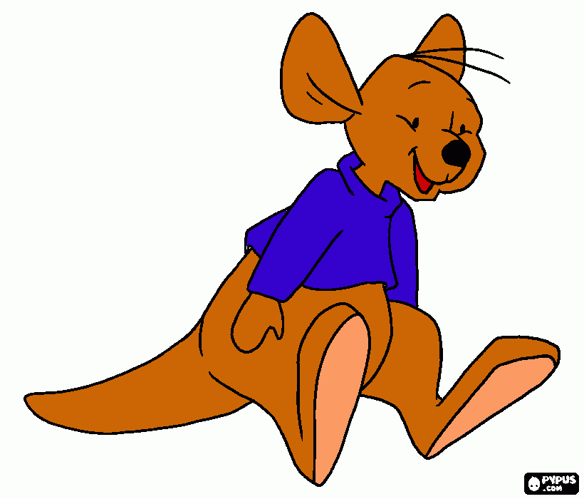 Canguru filhote para colorir e imprimir