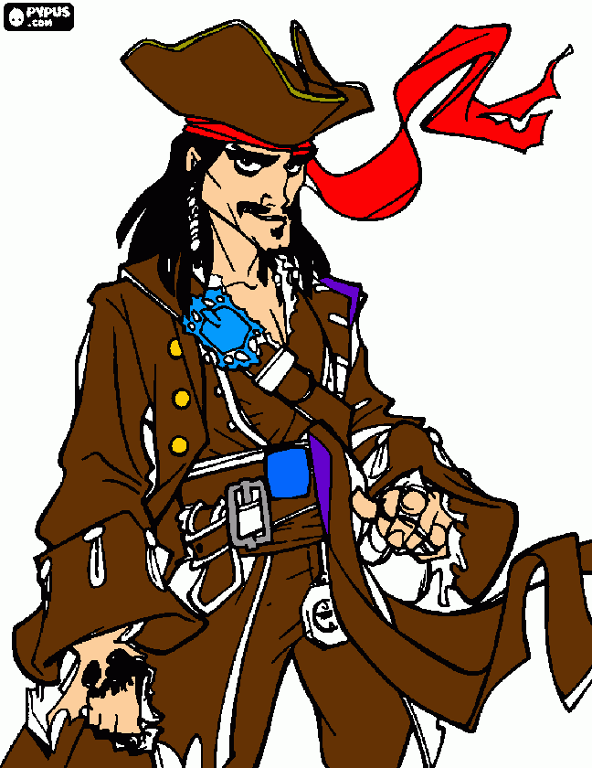 capitao jack sparrow para colorir e imprimir