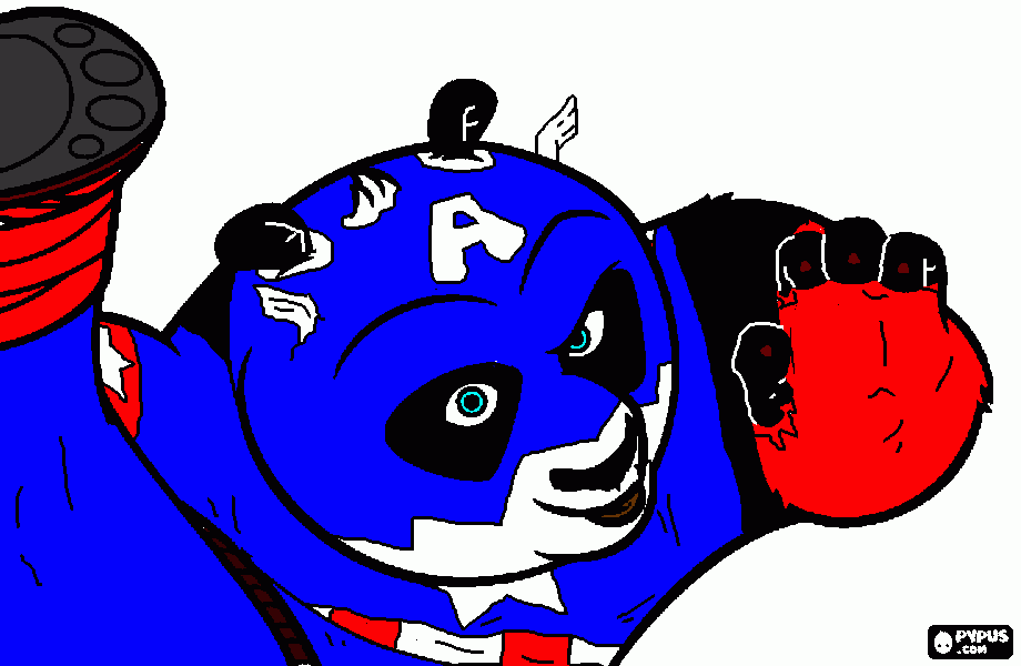capitão panda para colorir e imprimir