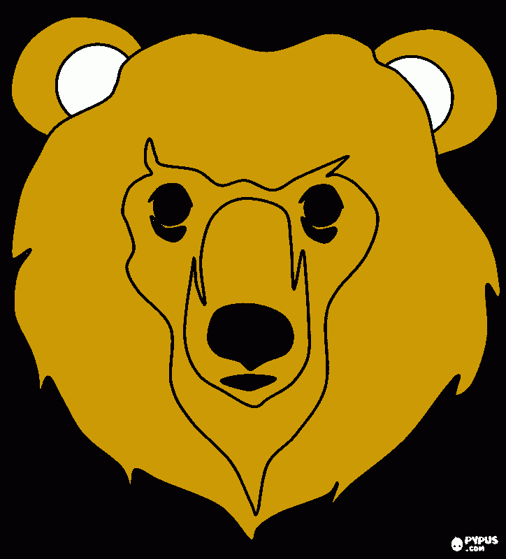 cara de urso para colorir e imprimir