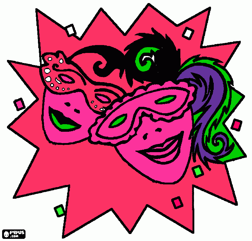 caranaval para colorir e imprimir