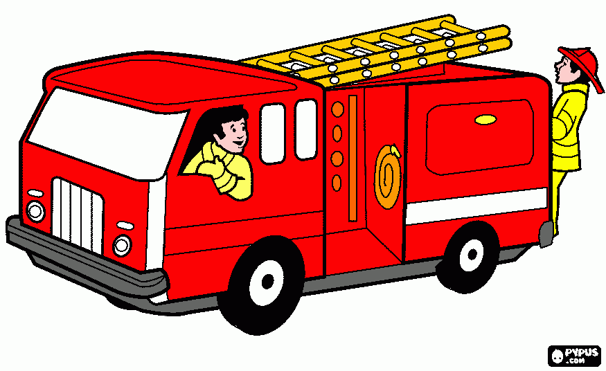 carro bombeiro para colorir e imprimir