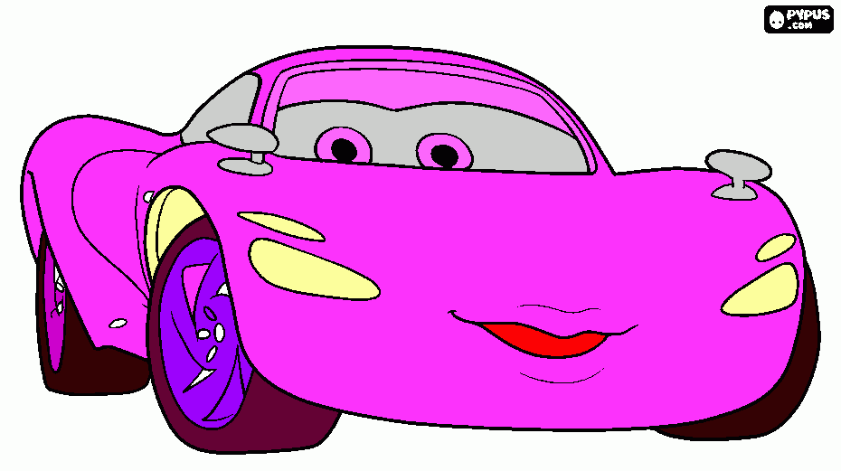 carro cor de rosa para colorir e imprimir