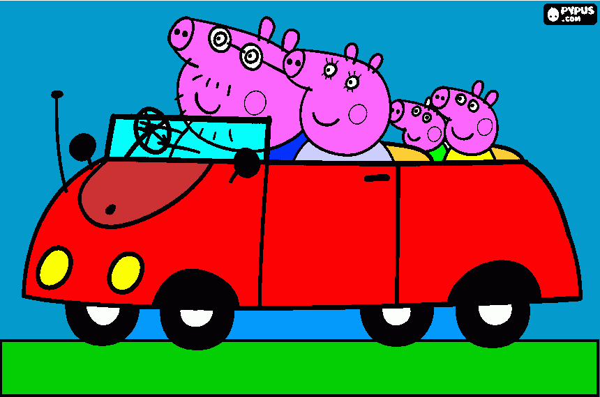 carro da peppa para colorir e imprimir