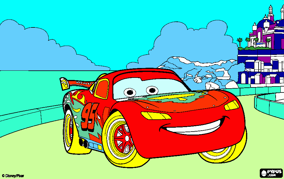 carro do mac quem para colorir e imprimir