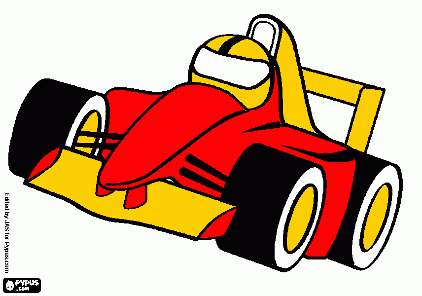 carro F1 tupi para colorir e imprimir