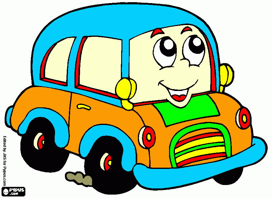 carro ok para colorir e imprimir