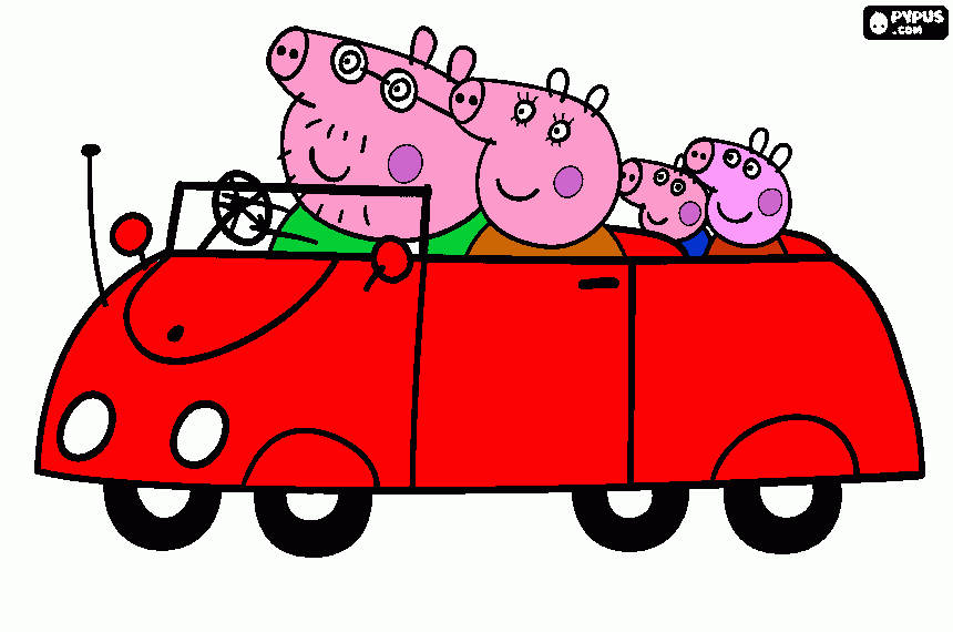carro peppa pig para colorir e imprimir