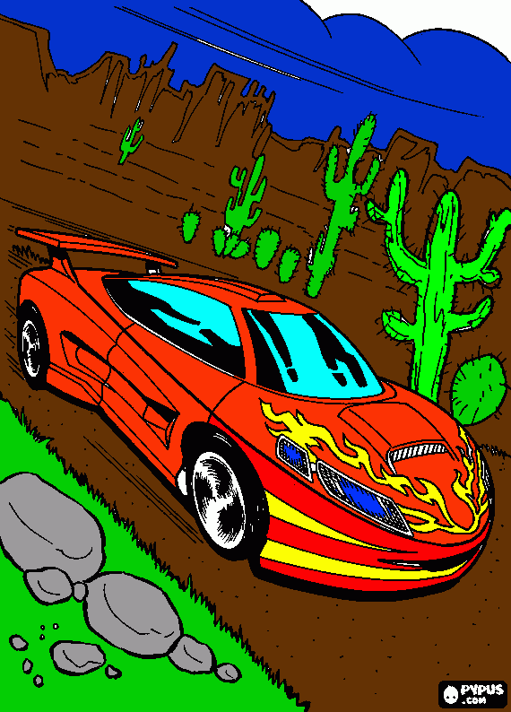 carro turbo para colorir e imprimir