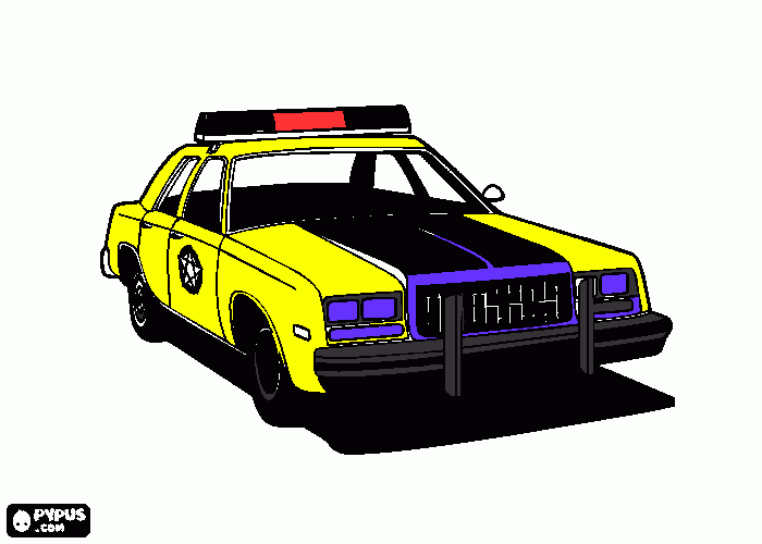 carros de policia amtigo para colorir e imprimir