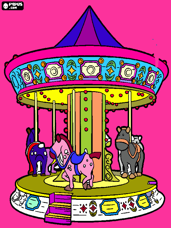 carrossel para colorir e imprimir