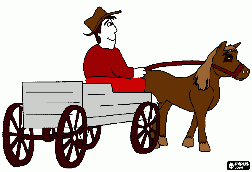 carroça para colorir e imprimir