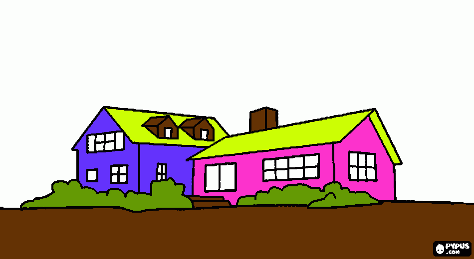 Casa com Sotão para colorir e imprimir