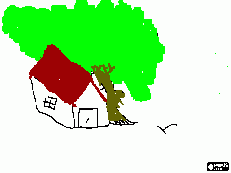 Casa da vovó da Cchapeuzinho para colorir e imprimir