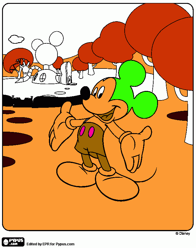 casa do mickey mouse  para colorir e imprimir