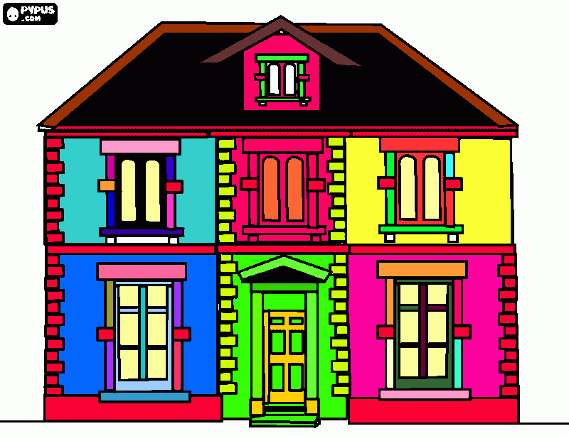 casa dos sonhos dream house para colorir e imprimir