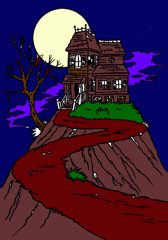 casa mal assombrada para colorir e imprimir