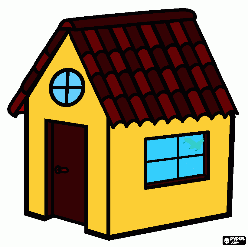 casa pro quadrinho para colorir e imprimir