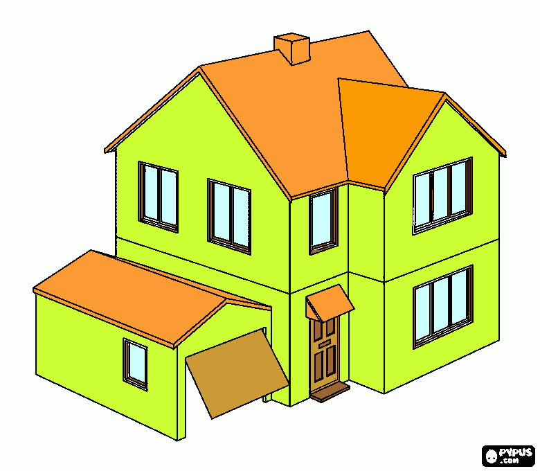 casa sobrado para colorir e imprimir