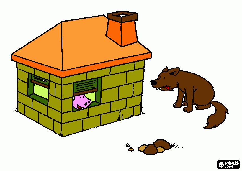 casa tijolos para colorir e imprimir