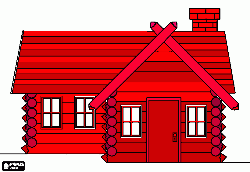 casa vermelha obra de kauã para colorir e imprimir