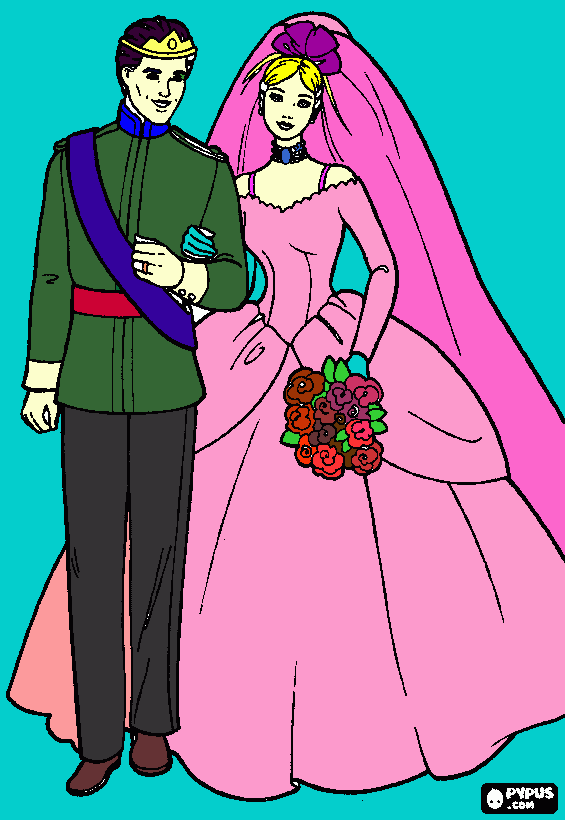 casal barbe e o princepe para colorir e imprimir