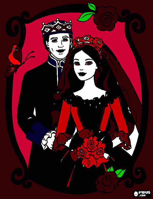 Casal gótico para colorir e imprimir