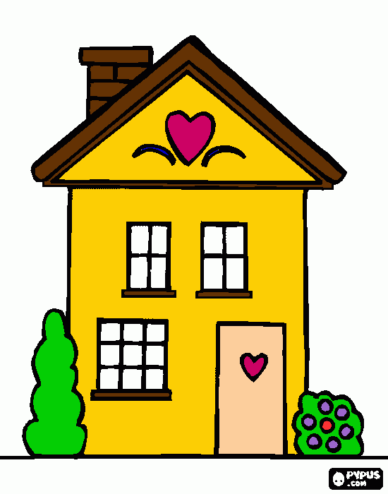 casinha colorida para colorir e imprimir