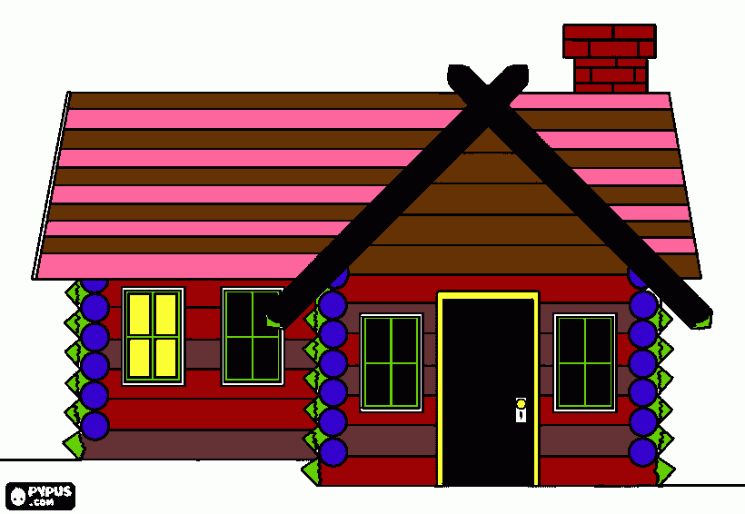 casinha da mamae da chapeu para colorir e imprimir