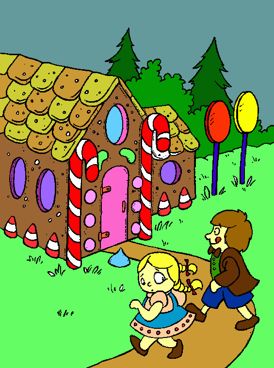 casinha de chocolate para colorir e imprimir