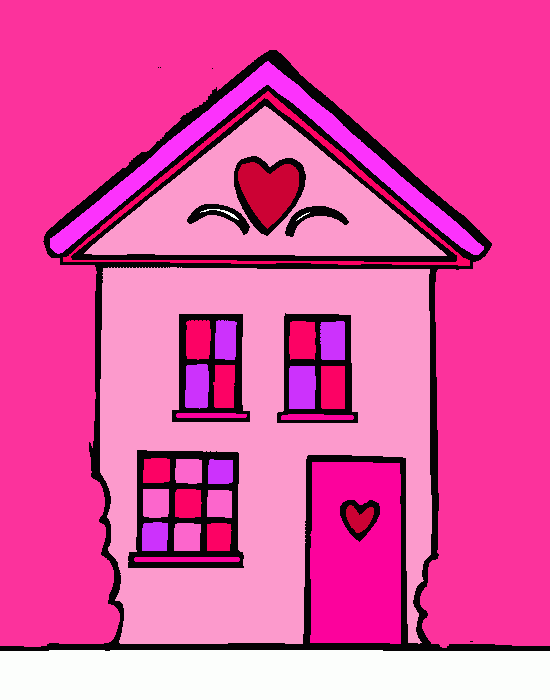 casinha pintada para colorir e imprimir