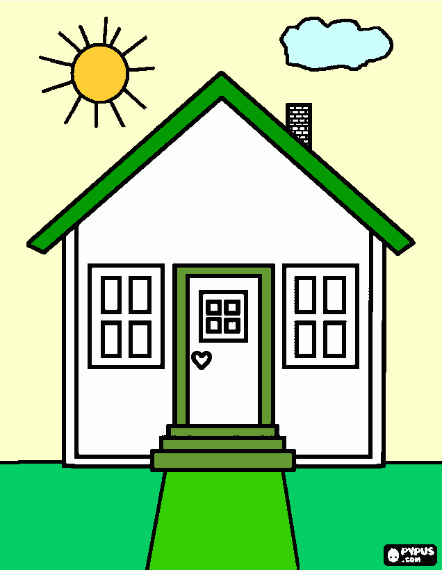 Casinha Verde para colorir e imprimir