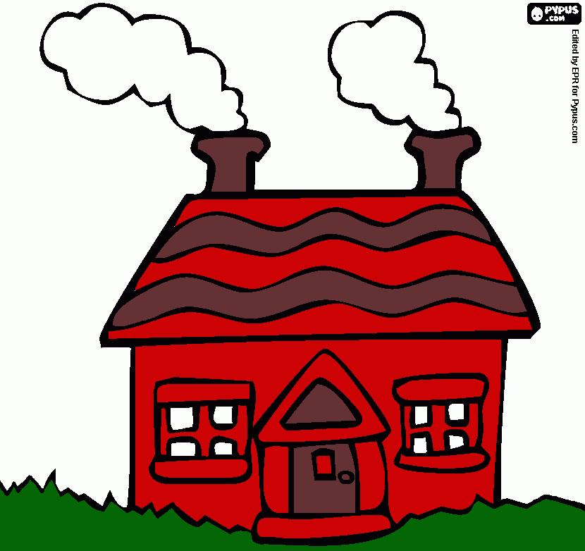 casinha vermelha para colorir e imprimir