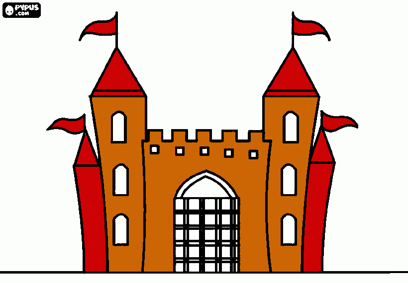 castelo de porta grande  para colorir e imprimir