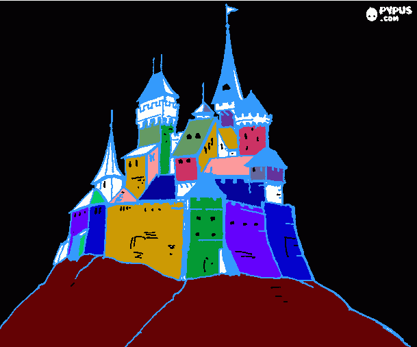 Castelo Encantado. para colorir e imprimir