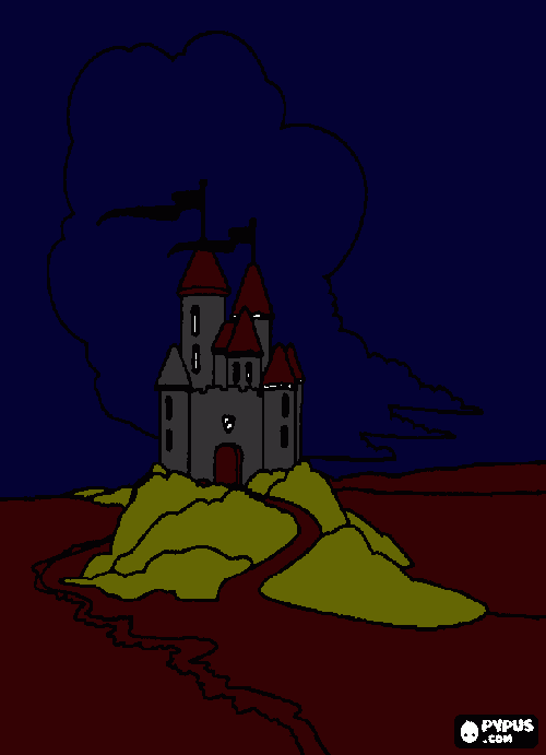 castelo negro para colorir e imprimir