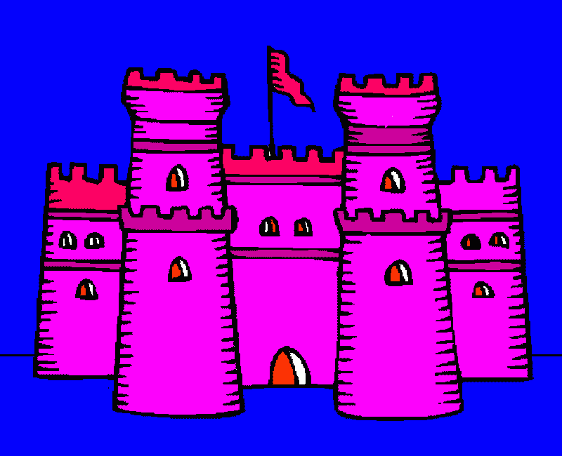 CASTELO ROSA para colorir e imprimir