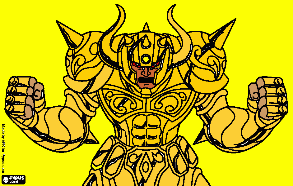 Cavaleiro de  Ouro  para colorir e imprimir