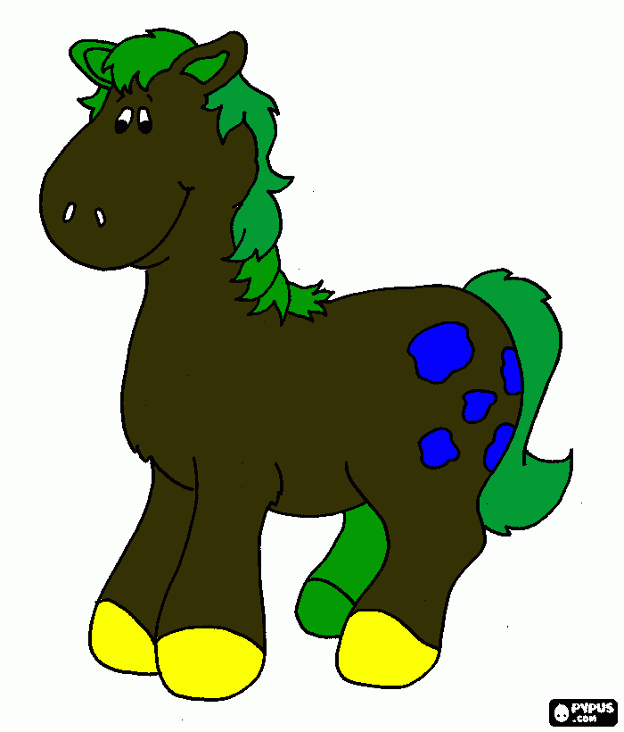 Cavalinho colorido para colorir e imprimir