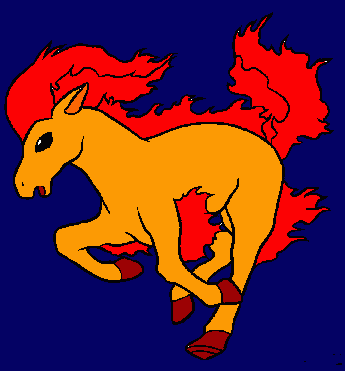 cavalo de fogo dos pokemos para colorir e imprimir