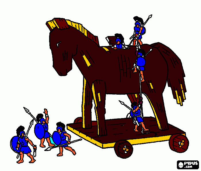 Cavalo de Tróia para colorir e imprimir