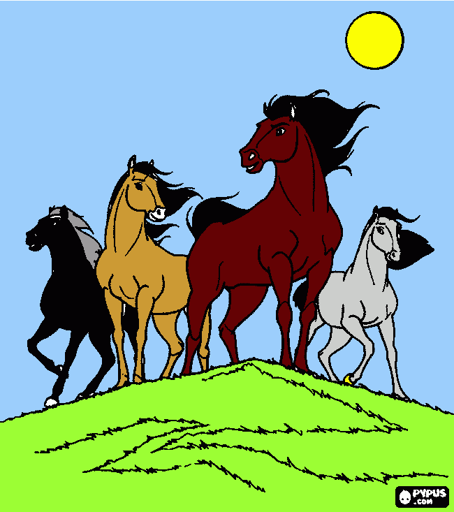 Cavalo do paraiso para colorir e imprimir