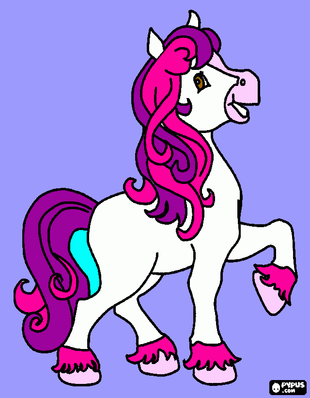 cavalo rosa para colorir e imprimir